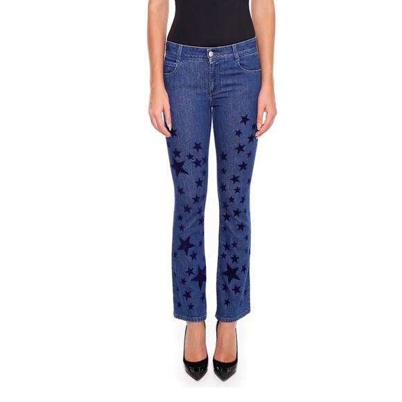 Stella McCartney Star Appliqué Jeans Blue Women’s US 28 Straight - Picture 5 of 16